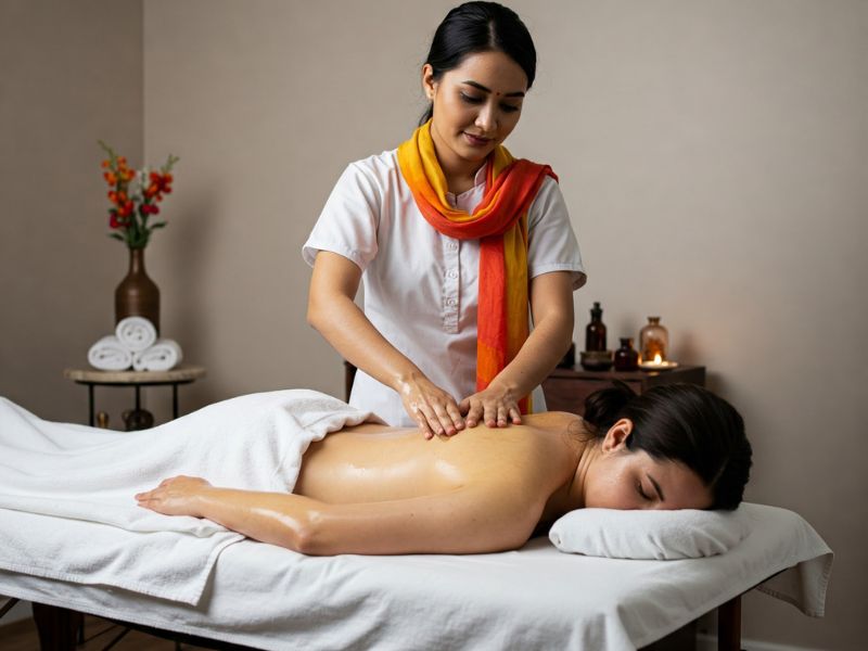 qué es el ayurveda - masaje con aceites